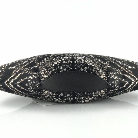 Alexander McQueen Silk Jewel Print De Manta Clutch Black  Rare Alexander McQueen Diamond Print Silk Clutch